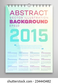 Calendar 2015, Triangle Geometric Pattern Template. Abstract Background Design, vector illustration