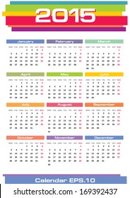 Calendar 2015. Vector