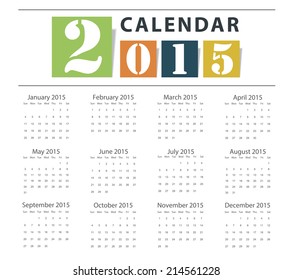 Calendar 2015 Vector