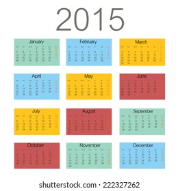 calendar 2015 vector 