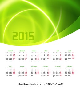Calendar 2015 vector design template