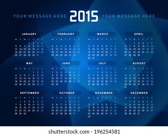 Calendar 2015 vector design template