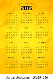 Calendar 2015 vector design template USA version