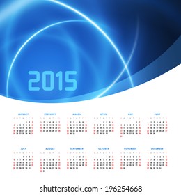 Calendar 2015 vector design template USA version