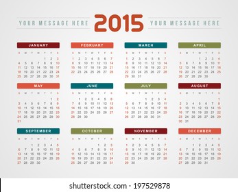 Calendar 2015 vector design template 