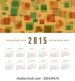 Calendar 2015 vector design template 