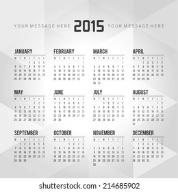 Calendar 2015 vector design template