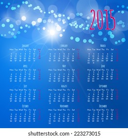 Calendar 2015 vector design template