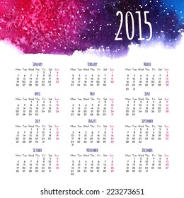 Calendar 2015 vector design template