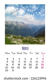 Calendar 2015 vector design template