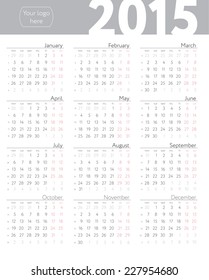 Calendar 2015 vector design template