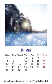 Calendar 2015 vector design template