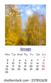 Calendar 2015 vector design template