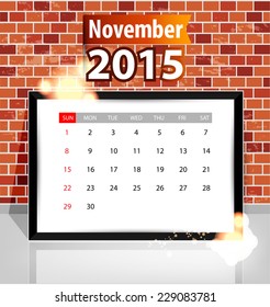 Calendar for 2015. Vector EPS10.