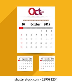 Calendar for 2015. Vector EPS10.
