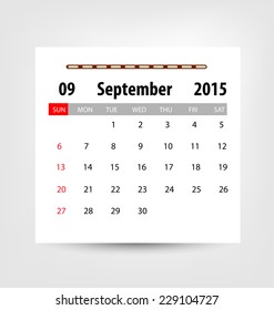 Calendar for 2015. Vector EPS10.