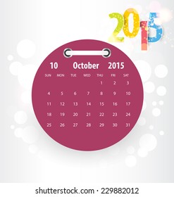 Calendar for 2015. Vector EPS10.