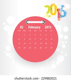 Calendar for 2015. Vector EPS10.