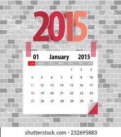 Calendar for 2015. Vector EPS10.