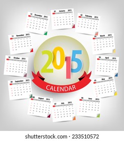 Calendar for 2015. Vector EPS10.