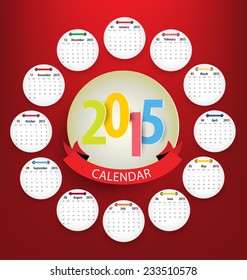 Calendar for 2015. Vector EPS10.