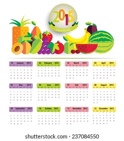 Calendar for 2015. Vector EPS10.