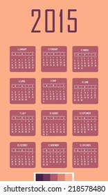 Calendar 2015. Vector. Flat design