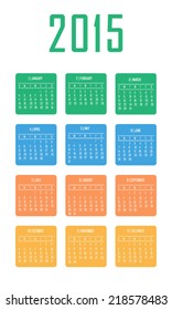 Calendar 2015. Vector. Flat design