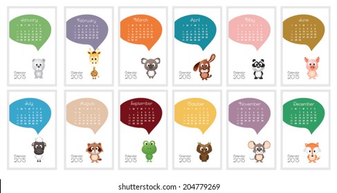 Calendar 2015. Vector illustration