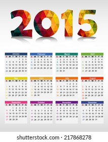 Calendar 2015. Vector illustration