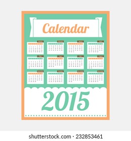 Calendar 2015. vector illustration