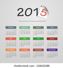 Calendar 2015 - Vector Illustration Design
