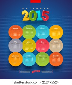 Calendar 2015 vector template