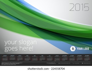 Calendar 2015 vector template week starts sunday