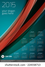 Calendar 2015 vector template week starts sunday