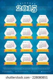 Calendar 2015 vector template week starts monday all month