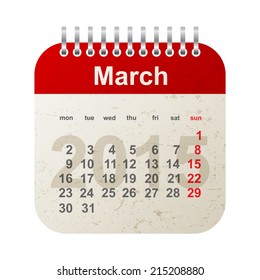 calendar 2015 in vintage style - march