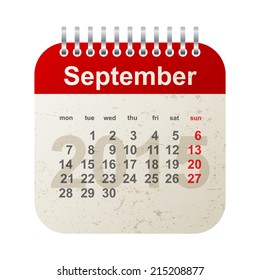 calendário 2015 em estilo vintage - setembro