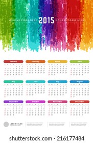 Calendar 2015 year vector design template.