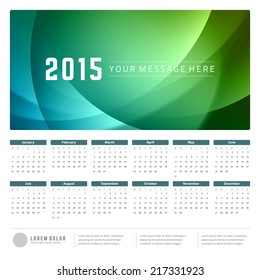 Calendar 2015 year vector design template. 