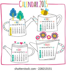 calendar 2015-May, Jun, July, August
