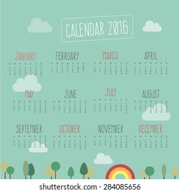 Calendar for 2016 