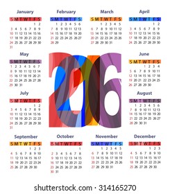calendar 2016
