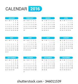 Calendar 2016