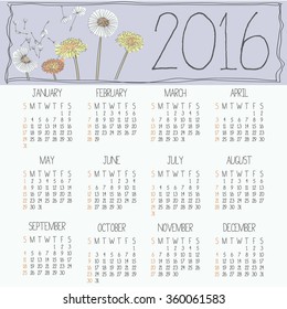 Calendar 2016