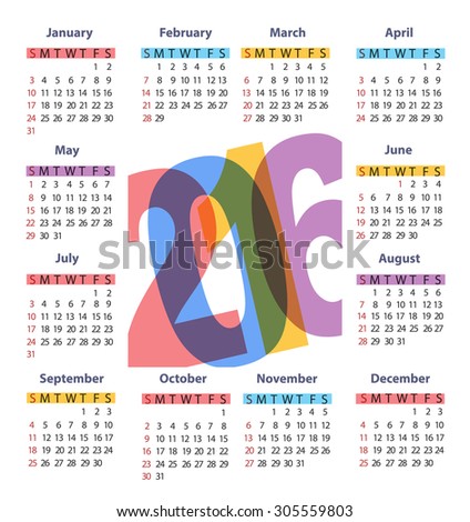 calendar 2016