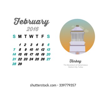 Calendar 2016 February