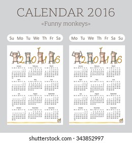 calendar 2016 funny monkeys 2