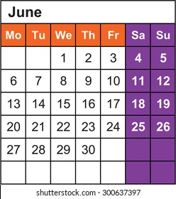 A Calendar of 2016 isolated from the background