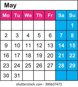A Calendar of 2016 isolated from the background